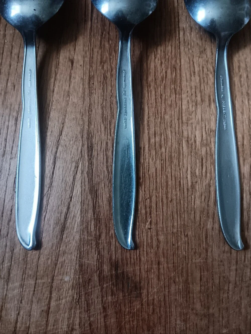 Set of 3 Vintage Stainless Steel Serving Spoons by Present Japan